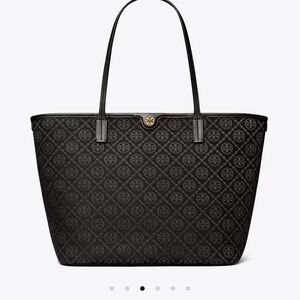 Tory Burch Black Monogrammed Tote